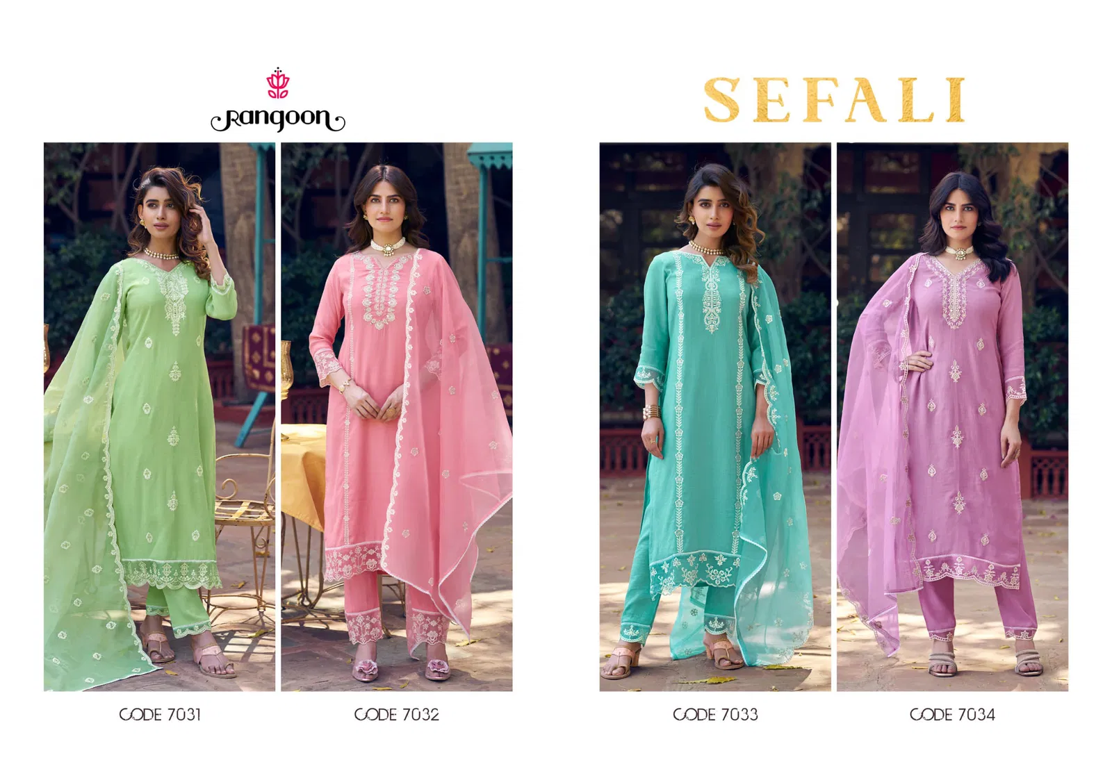 Sefali By Rangoon Viscose Kurti With Bottom Dupatta Suppliers In India
